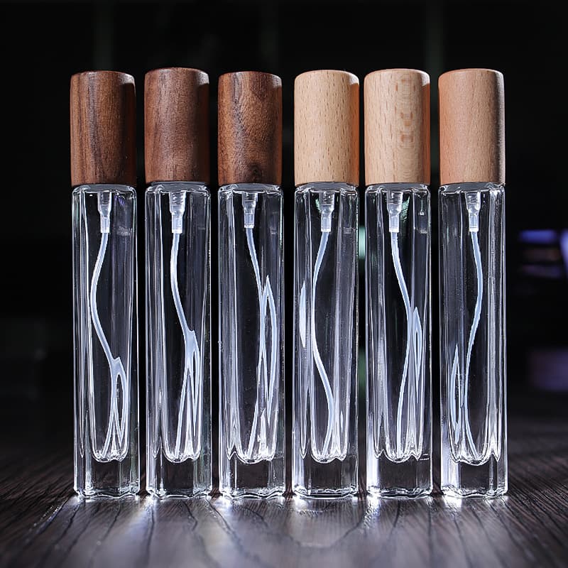 5ML 10ML Cylindrical Spray Glass Sample Bottle 15ML Square Portable Perfume Empty Bottle Roller Ball Vacuum Travel