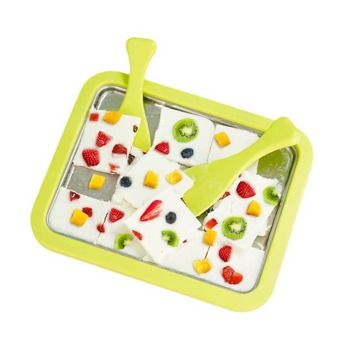 Frozen Yogurt Machine Home Ice Cream Maker Mini Stir-Fry Ice Machine 304 Stainless Steel Ice Plate DIY Fruit Ice Cream