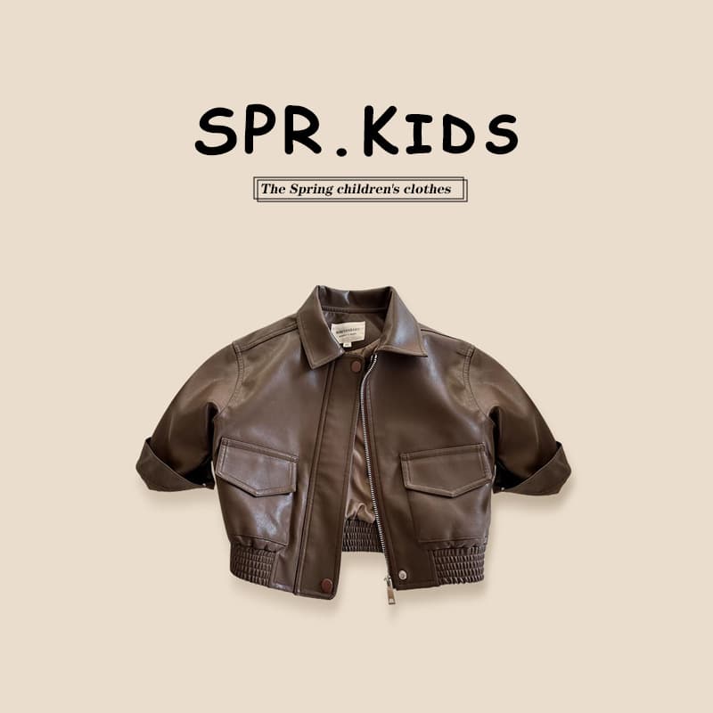 Kids' Pure Color Flip Collar Leather Jacket Boys' Baby Korean Style Motorcycle Clothes Spring New Arrival Unisex Outerwear