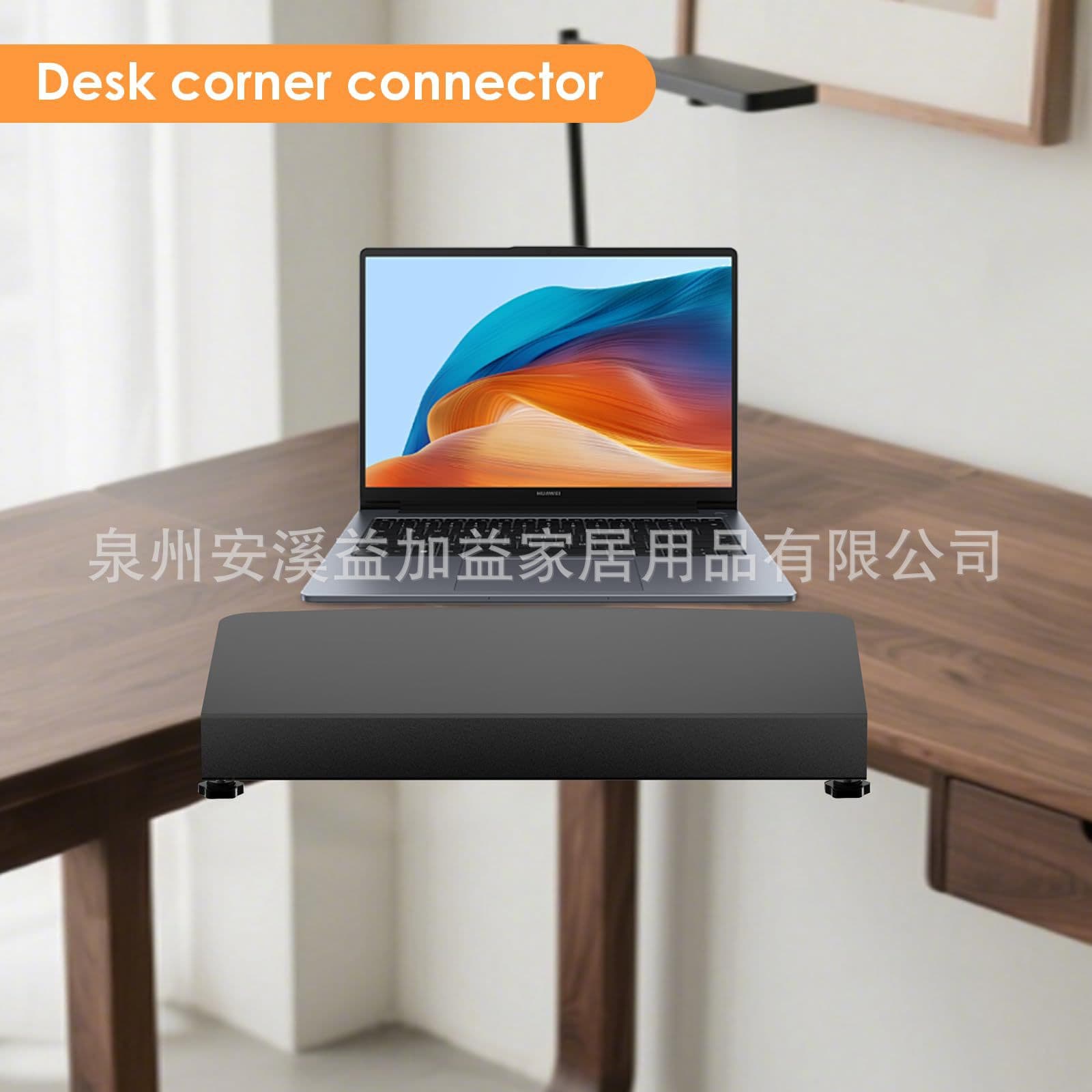 Clamp-on Corner Desk Connector Sleeve Panel Table Platform Extension Accessory Keyboard Tray