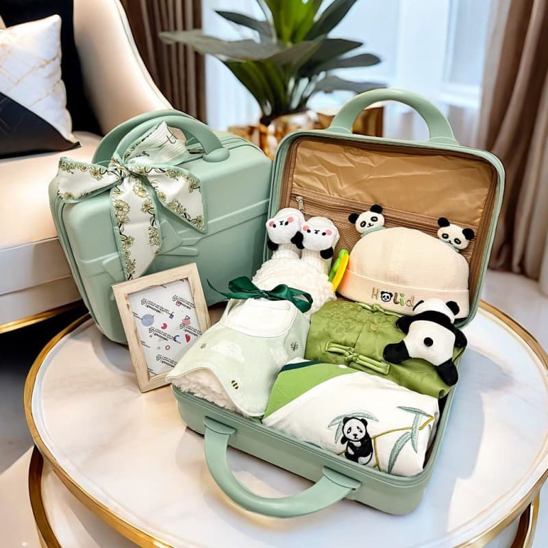 New Chinese-Style Four Seasons Baby Boy Hanfu First Birthday Gift, Newborn Full Moon Dress Gift Box