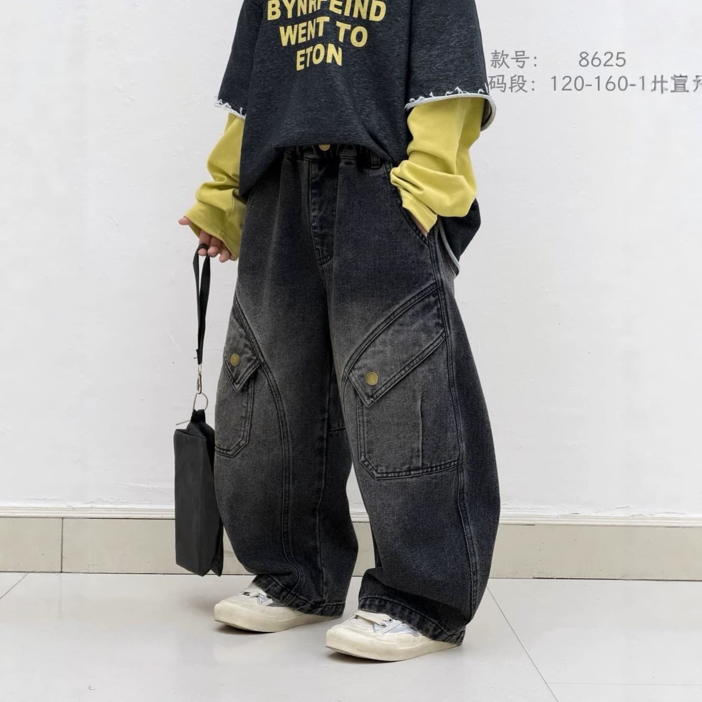 Children's Boys' Jeans Girls' Pants Spring and Autumn 2026 New Style Long Jeans Size 120-160 Tm8625