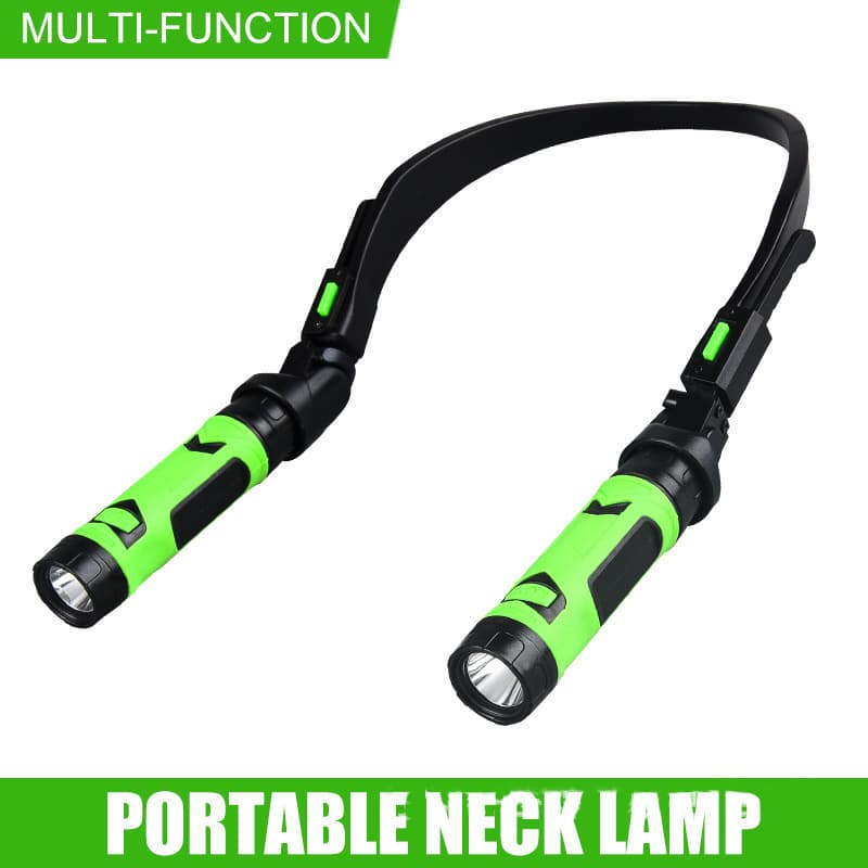 Cross-border USB Rechargeable Flashlight Dual Light Reading Learning LED Neck Light Outdoor Camping Night Riding Night Running Repair Work