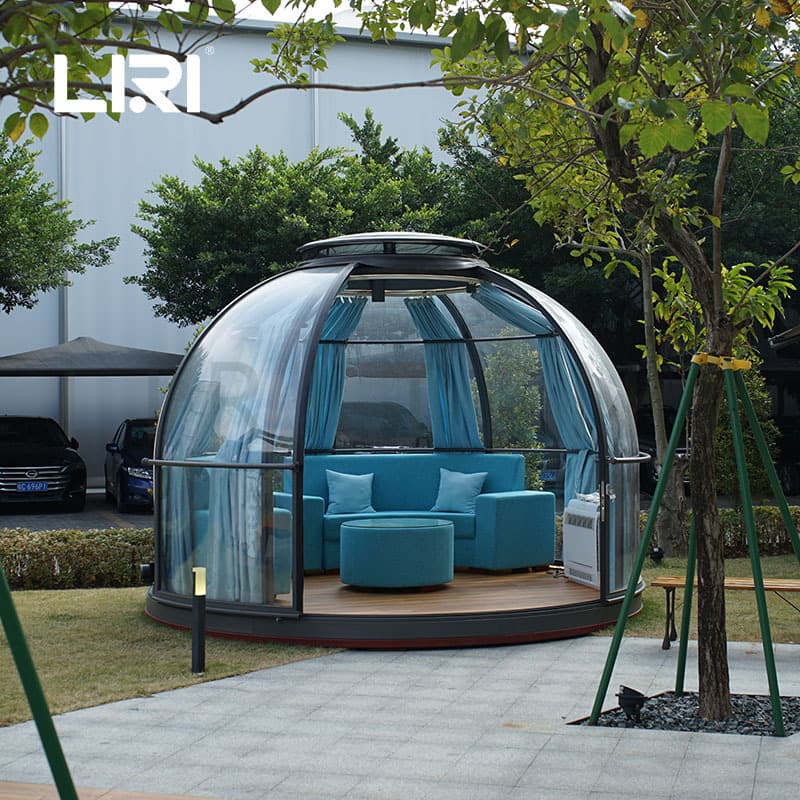 PC Transparent Bubble House Garden Transparent Star Room Tent with Automatic Curtain and Window Lift Outdoor Leisure
