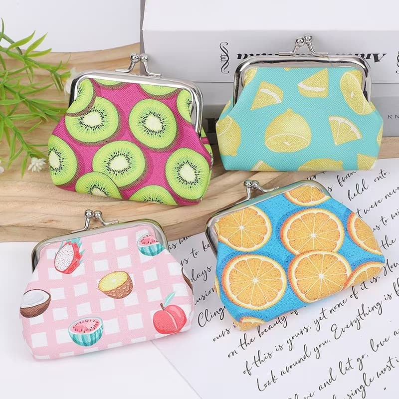 Fresh Fruit Print Coin Purse Lovely Student Small Wallet Women's Coin Bag Children's Handheld Frame Purse