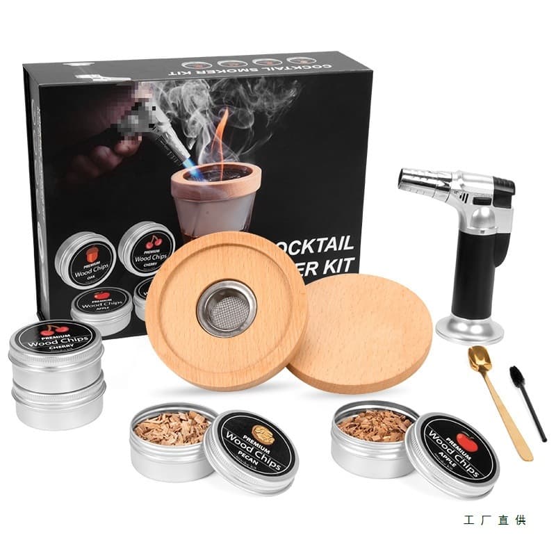 Cocktail Smoker Set, Whiskey Ice Stones Smoker, Bartending Fruit Wood Chips Smoking, Molecular Gastronomy