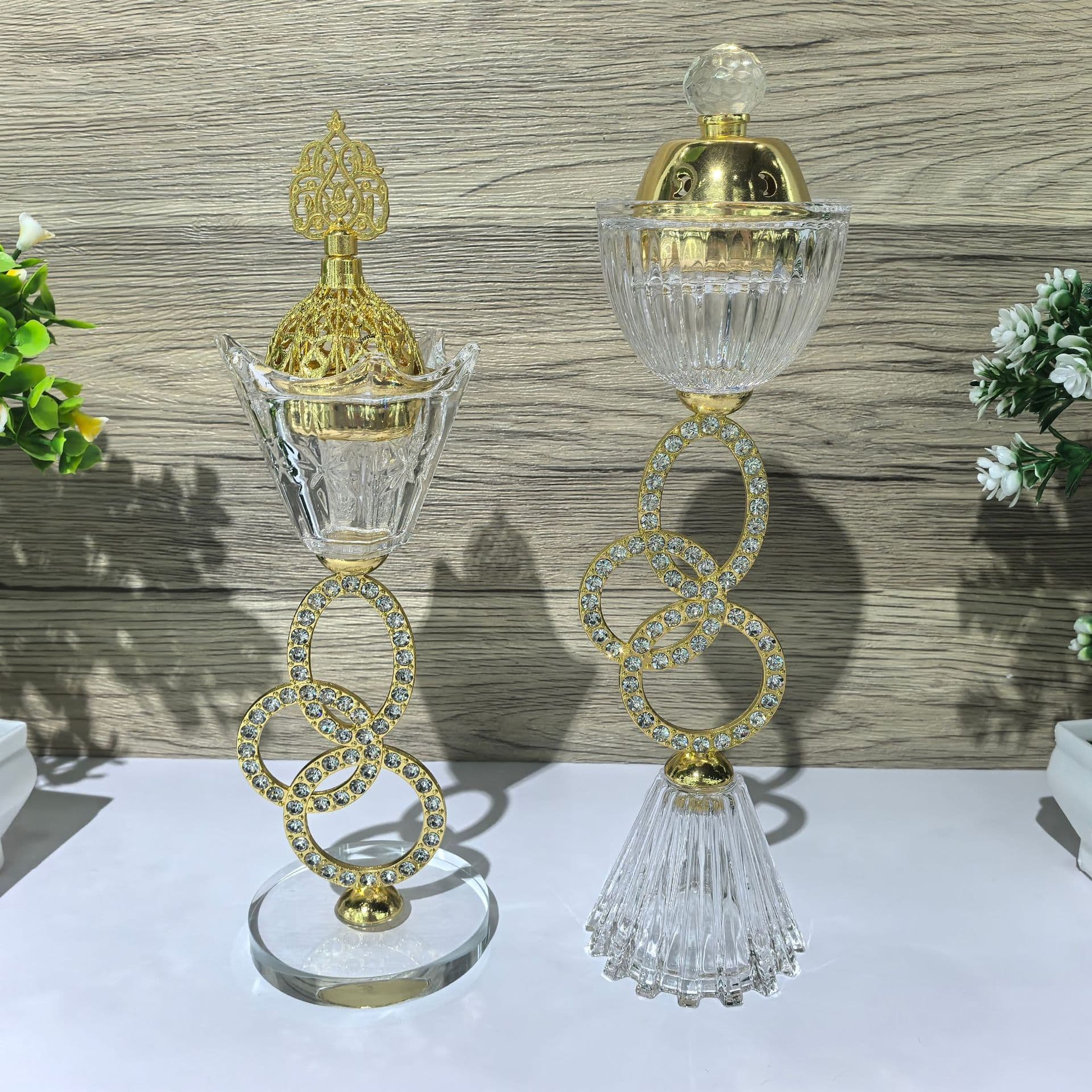 Cross-border Crystal Bouquet Aromatherapy Burner Arabian Ornament Incense Burner Middle Eastern Home Incense Burner Candle Holder Decorative Ornament