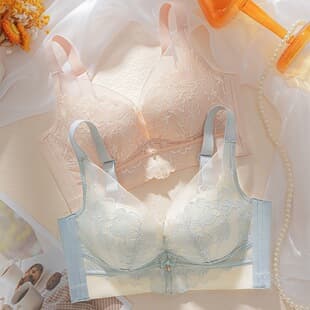 Women's Bra for Small Busts, Push-Up, Side Coverage, Anti-Sagging, Anti-Splaying, Sexy Lace, Adjustable, Wire-Free Bra