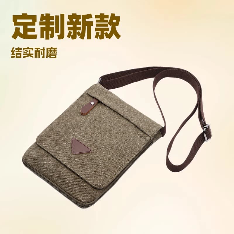 Casual Canvas Bag Men's Bag Thin Shoulder Bag Retro Crossbody Bag Outdoor Small Bag Dropshipping