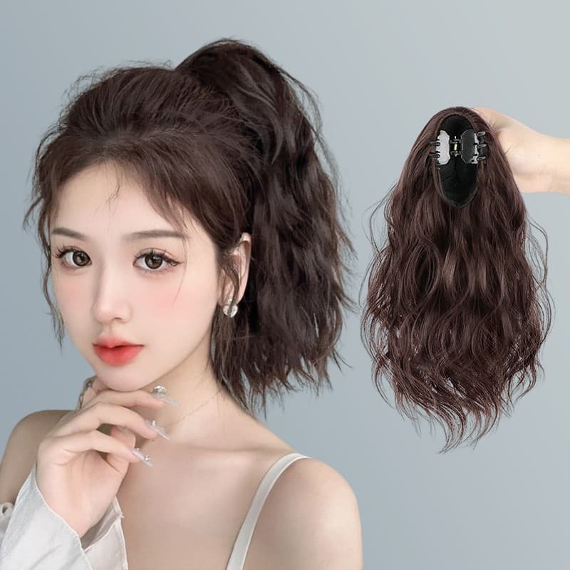 Women's Ponytail Hair Clip, Natural Voluminous Curly High Ponytail, Lightweight Waterfall Style with No Heavy Feeling, Fake Ponytail Extension