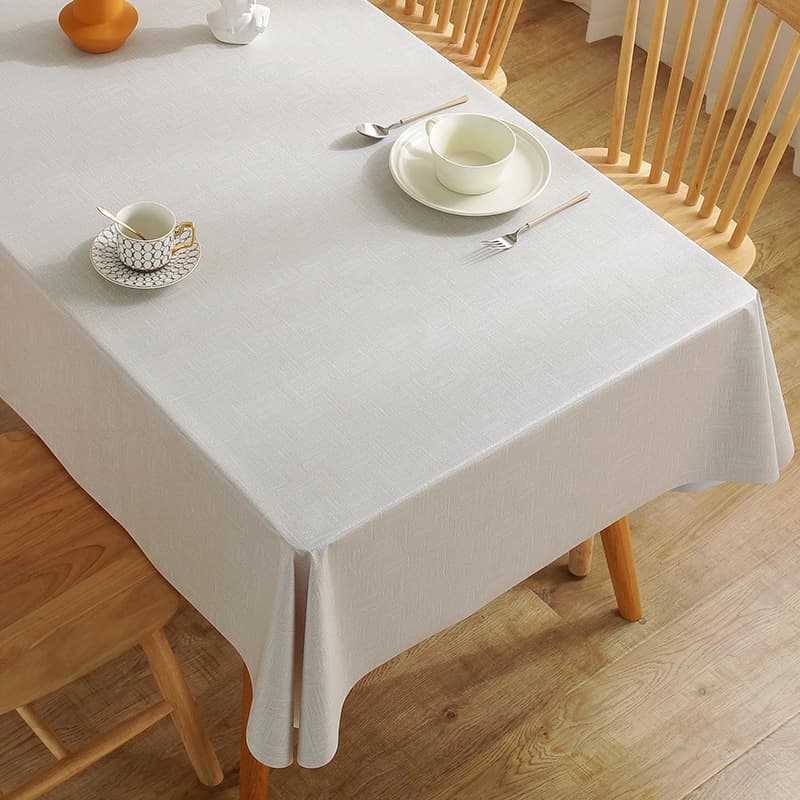 Cross-border Solid Color Polyester Tablecloth, Waterproof, No-Wash PVC Coffee Table Mat, Nordic Rectangular Tablecloth