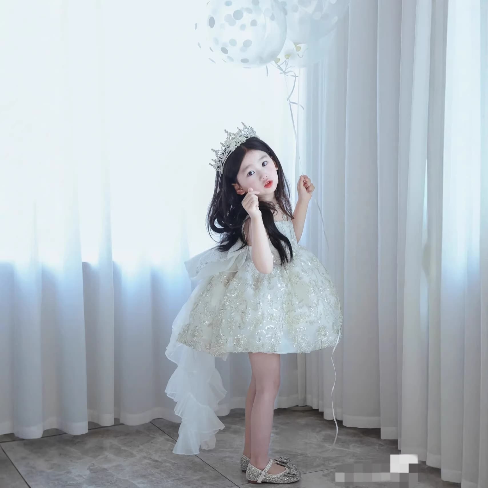 Zhao Lusi Same Style Music Box Princess Dress for Girls Lolita Gown Elegant Tulle Skirt