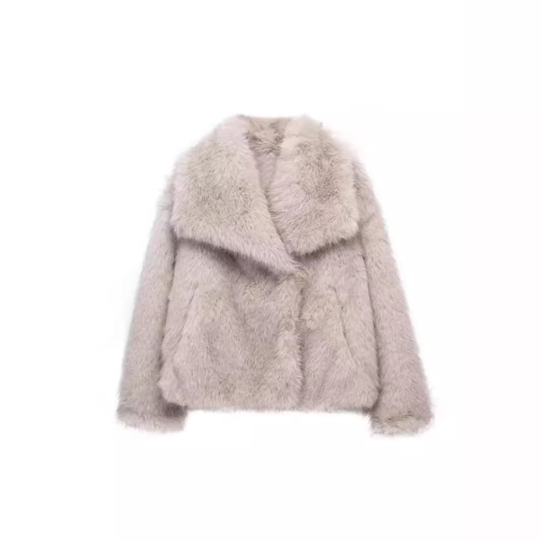 2024 New Cross-border AliExpress Toca Women's Thick Fox Fur Coat Winter Plush Fur Coat Women's