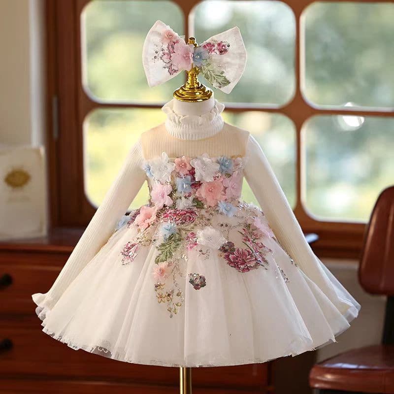 Girls' Forest-Themed Dress for Little Hosts, Piano Performance, Birthday, Flower Girl, Light Luxury Princess Gown