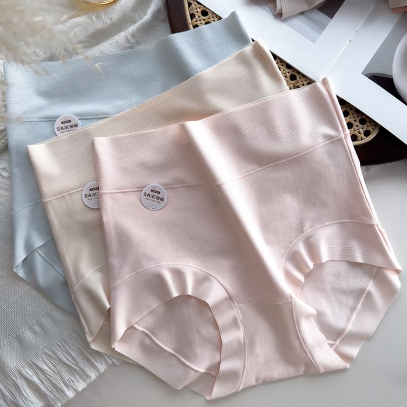 Premium Xinjiang long-staple cotton women's underwear, high-waisted, seamless, all-cotton, antibacterial, breathable, and briefs.