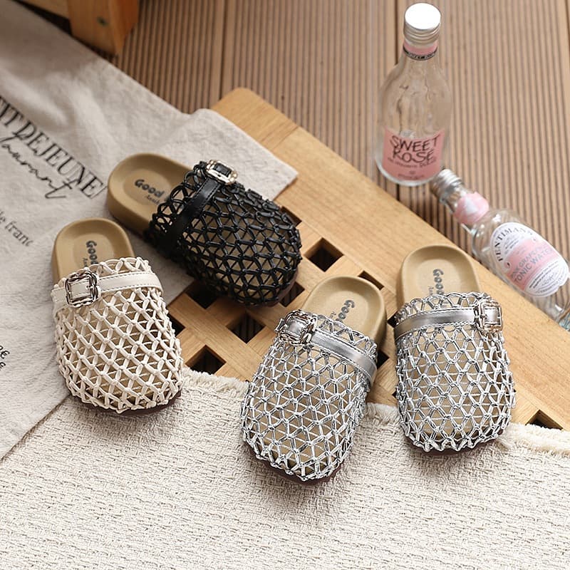Baby Hollow Knit Closed-Toe Sandals 2026 New Style Girls Summer Breathable Slippers Thick Sole Fashion Beach