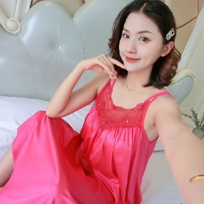 Factory New Summer Camisole Nightgown Sexy Ice Silk Loose Plus Size Sleep Dress Export Style Homewear Wholesale