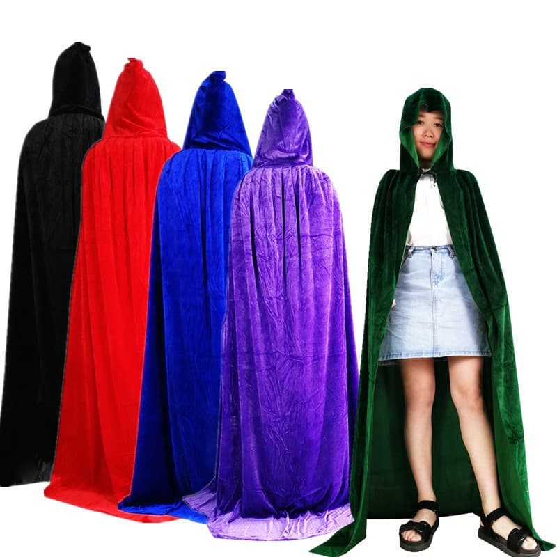 Halloween Cape Party Costume Cosplay Prop Black Grim Reaper Cloak Gold Velvet Velvet Cape Clothing