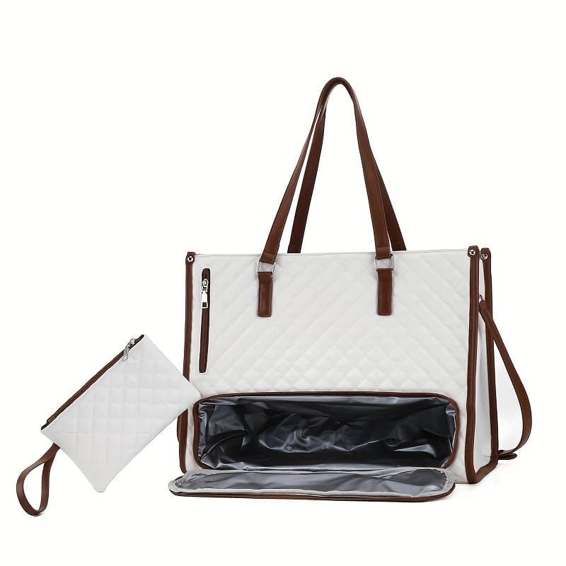 Cross-border Hot-Selling Large Capacity 2-in-1 Lunch Bag with Laptop Compartment, Multifunctional Combination Bag, Insulated Box, Crossbody Handbag