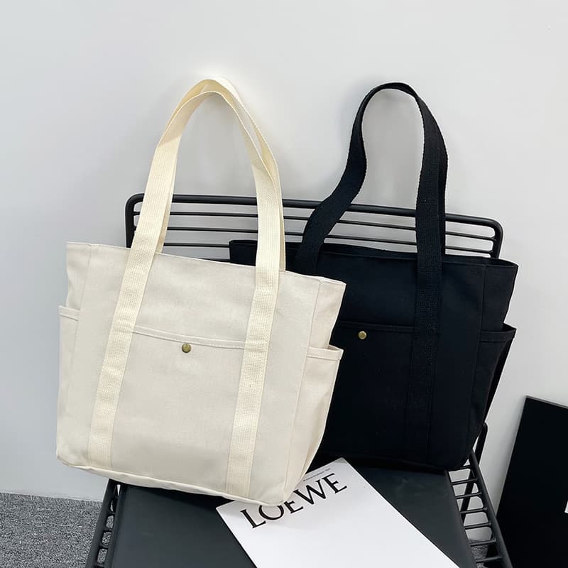 Large-Capacity Tote Canvas Bag for Work and Going Out, High-Value Commuting, All-Match Art Student Book One-Shoulder Cloth Bag