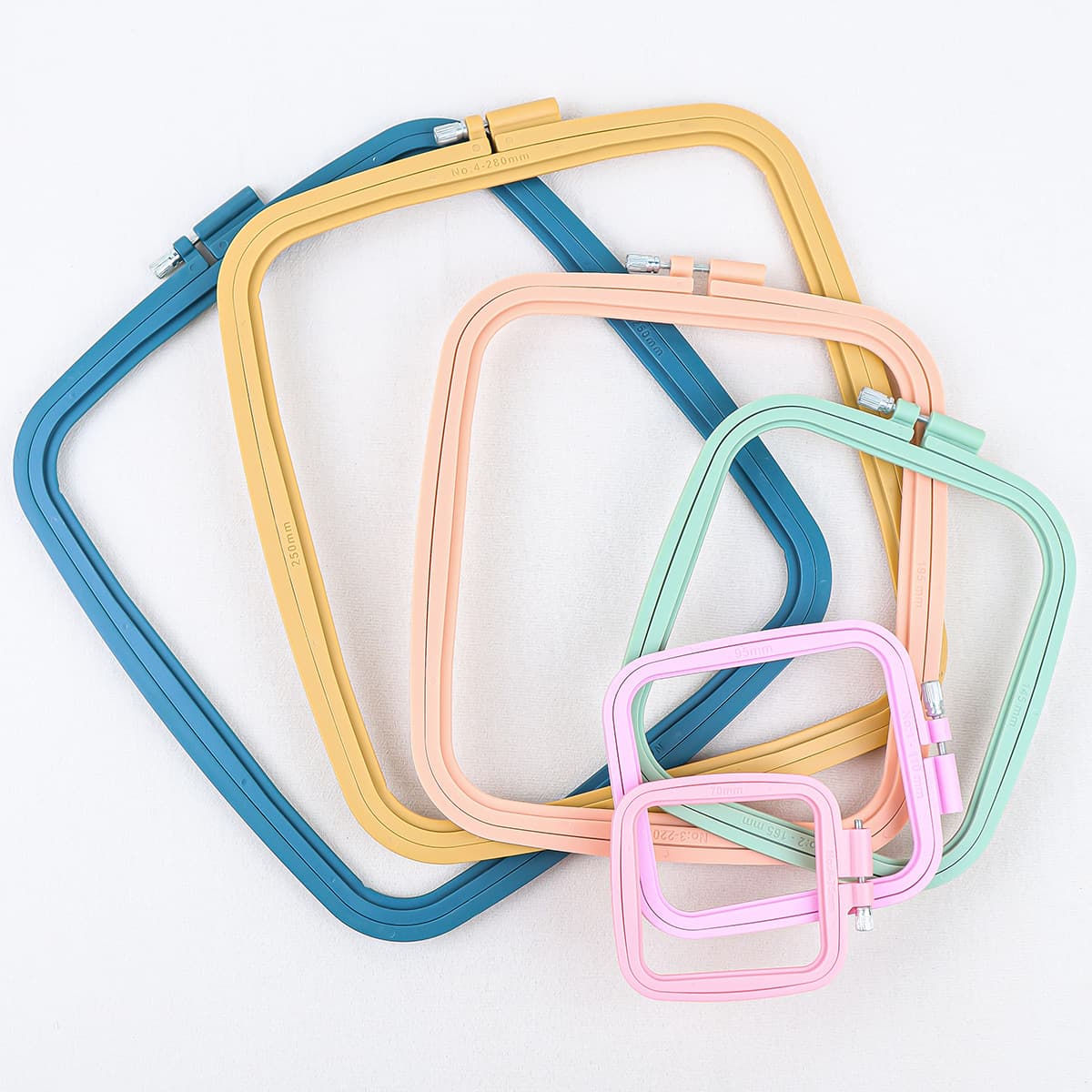 Multi-spec ABS Plastic Cross Stitch DIY Square Embroidery Hoop Colorful Embroidery Tools Accessories