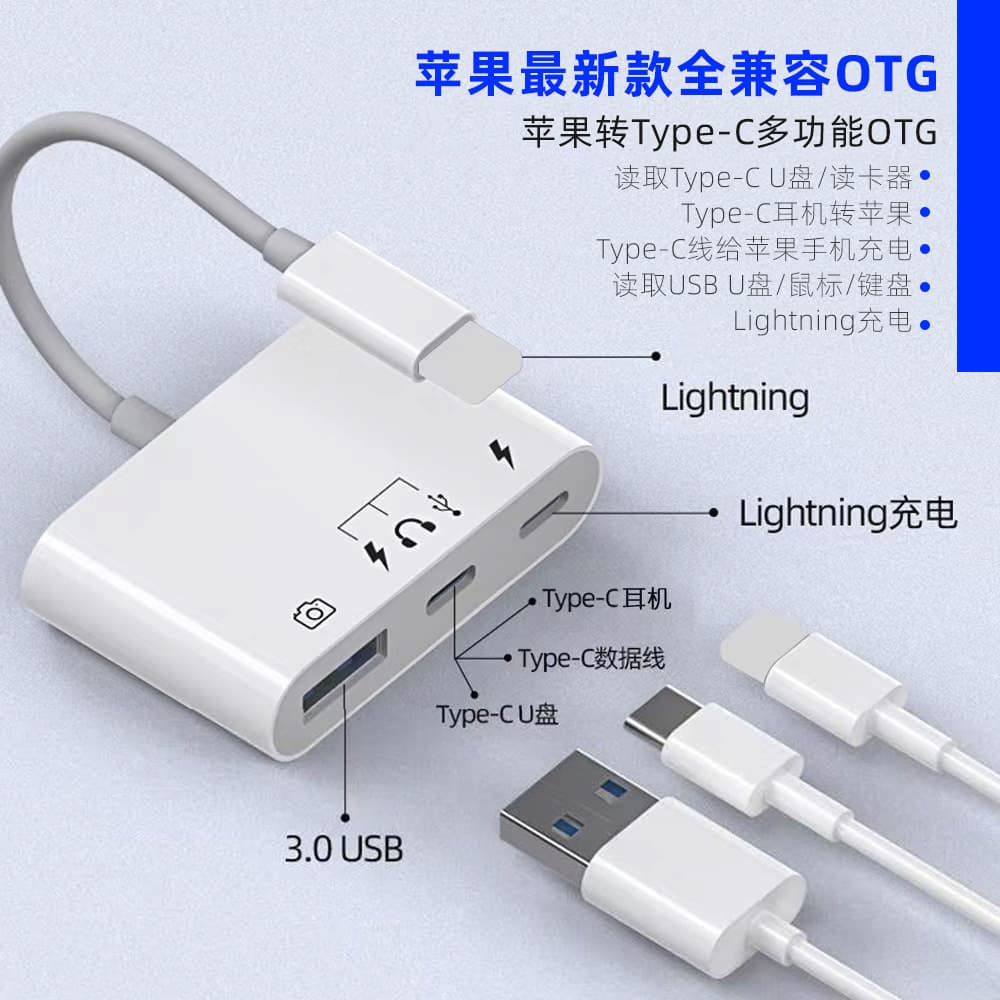 Cross-border Best-selling Phone Card Reader 3-in-1 Type-C Dual-head Fast Charging USB3.0 Speed Docking Station Universal