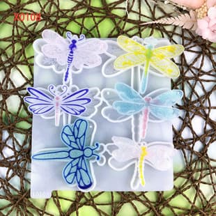 X0108 Dragonfly Keychain Crystal Resin Decoration Mold, Keychain DIY Silicone Mold