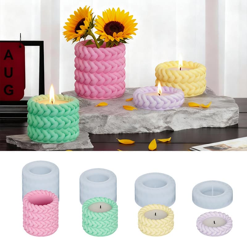Glue braided rope twist rope large, medium and small storage box diy aromatherapy plaster candle cup silicone mold