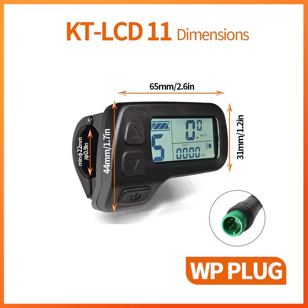 Cross-border Hot Sale Bicycle Modification Electric Use Quantum KT-LCD11 LCD Meter/Waterproof Connector