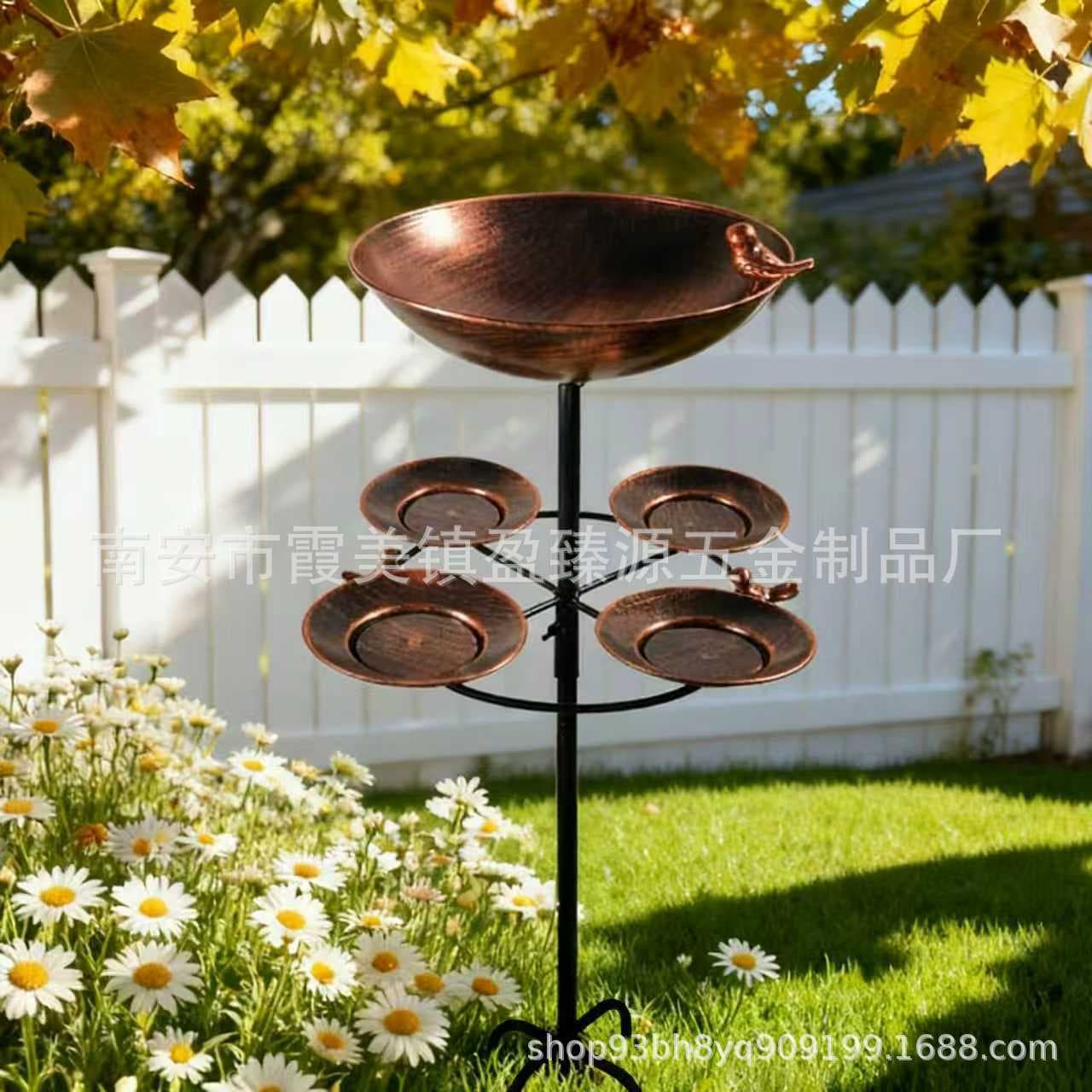 New Five-Tray Amazon Outdoor Metal Bird Bath Stand Bird Feeder Garden Yard Lawn Ground-Insert Bird Bath Bowl