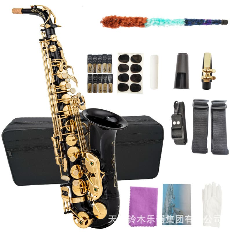 Factory Direct Alto Saxophone Eb Key Black Lacquer Gold Keys White Shell Buttons Cross-border Export Instrument Eb Saxophone