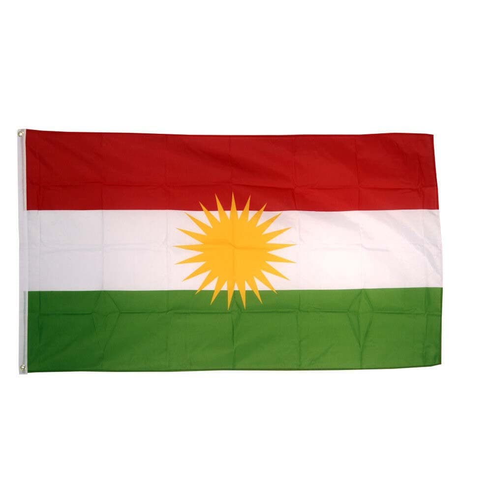 Kurdistan Region Flag in Stock 3X5FT Polyester National Flag Stainless Steel Pole Material Customizable Size And Color