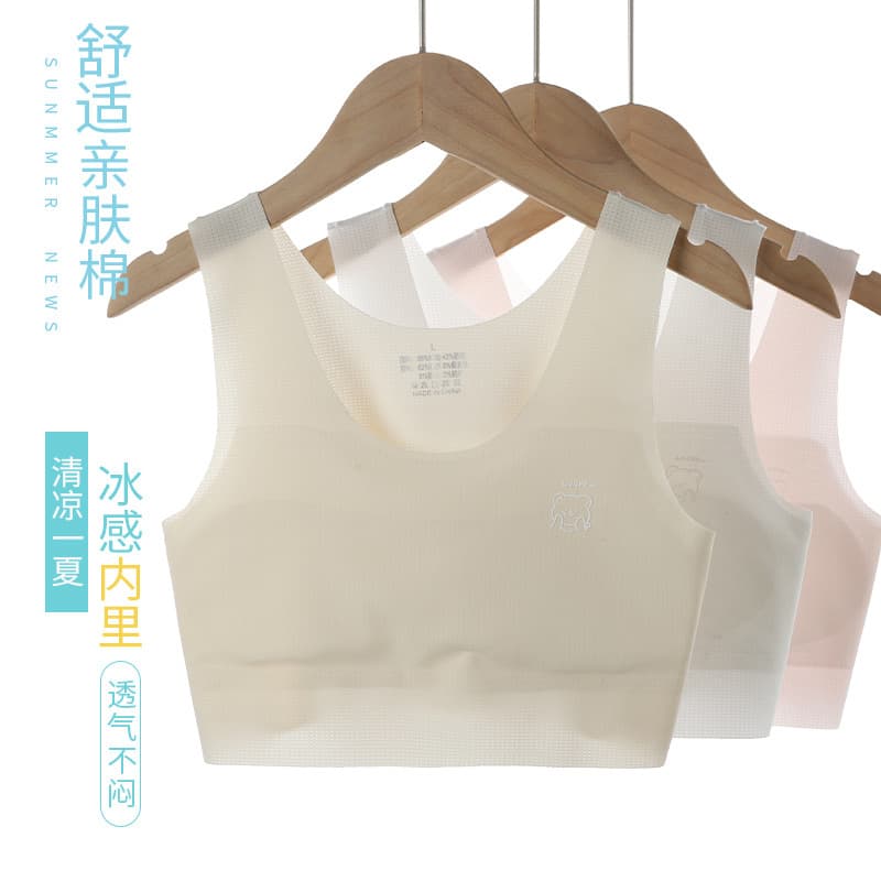 Seamless Girls' Underwear 10-14 Years Old Teen Bras 12 Children Development Stage Stage 1 Elementary School Student Camisoles