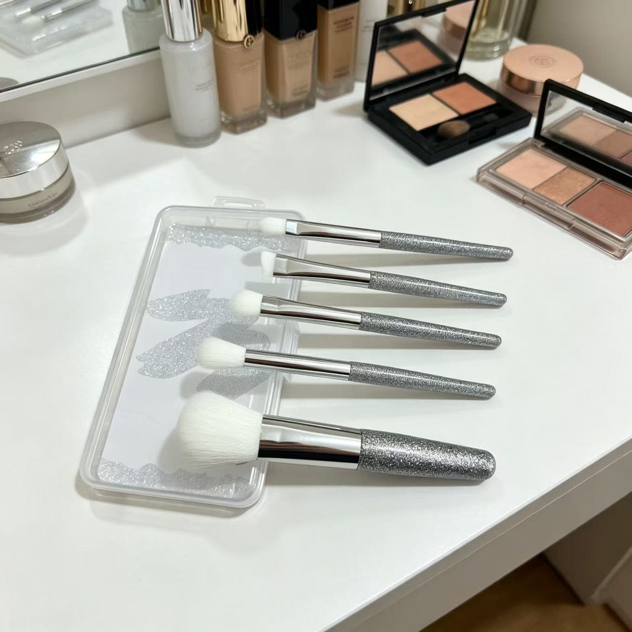 New Portable Boxed 5-Piece Makeup Brush Set, Eyeshadow, Loose Powder, Blush, Nose Shadow Brush, High-Aesthetic Makeup Set