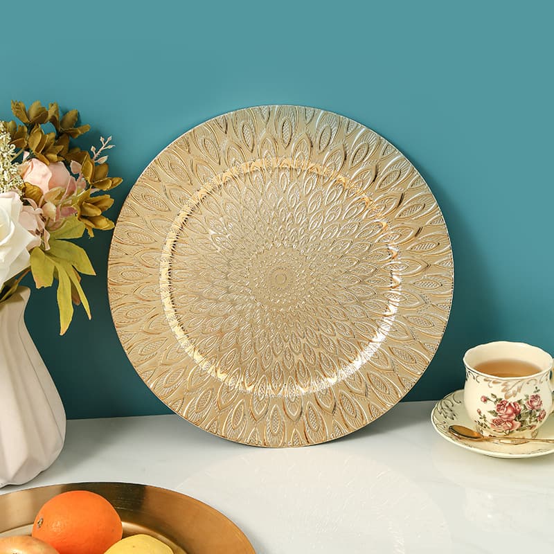 Charger Plate American Style PP Plastic Plate Wholesale Wedding Plate Hotel Commercial Customizable