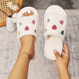 Love Smiley Face Four-Season Slippers Cross-Border Stock New Couple Casual Open-Toe Slippers Fashion Home Slippers Wholesale