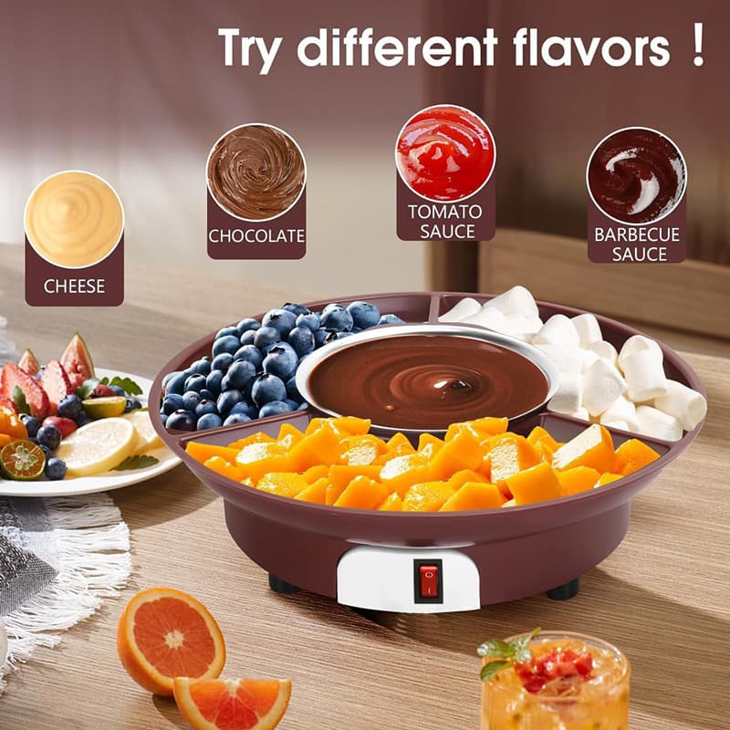 Cross Border Electric Hot Chocolate Cheese Fondue Machine Chocolate Sauce Melting Pot Constant Temperature Chocolate Fondue