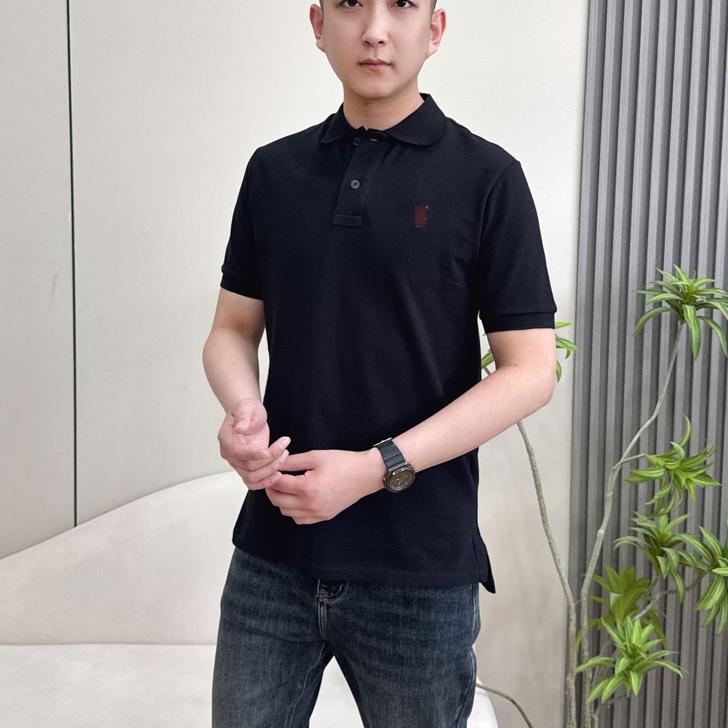 2026 New Cross-Border Wholesale Pony Embroidery Pure Cotton Short-Sleeve Business Casual Simple Men's T-Shirt, Versatile Half-Sleeve