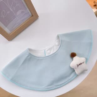 Baby Drool Bib Pure Cotton Round Edge Plush Toy Drool Bib Kids Bib Class A Cotton Plush Drool Bib