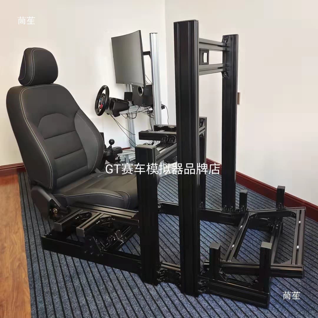 40 Aluminum Profile Racing Simulator Rig Seat, Optional Adapters for Various Direct Drive Bases, Car Shifter Games