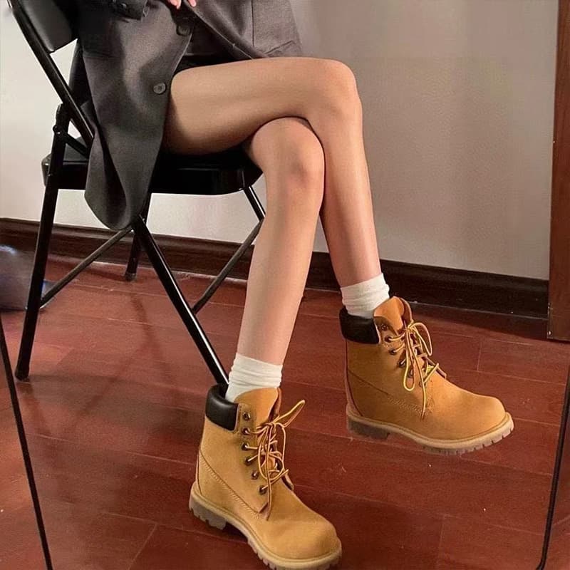 Classic PT Martin Boots Winter Timberland Yellow Boots Men's and Women's Outdoor High-Top Hiking Snow Boots