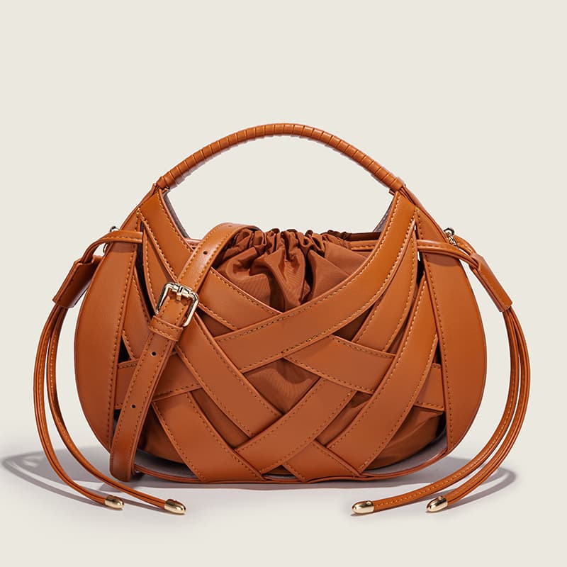 Vintage European and American Cross-Woven Handbag 2026 New Style Hollow with Inner Pocket Nest Bag Top Handle Crossbody Bags