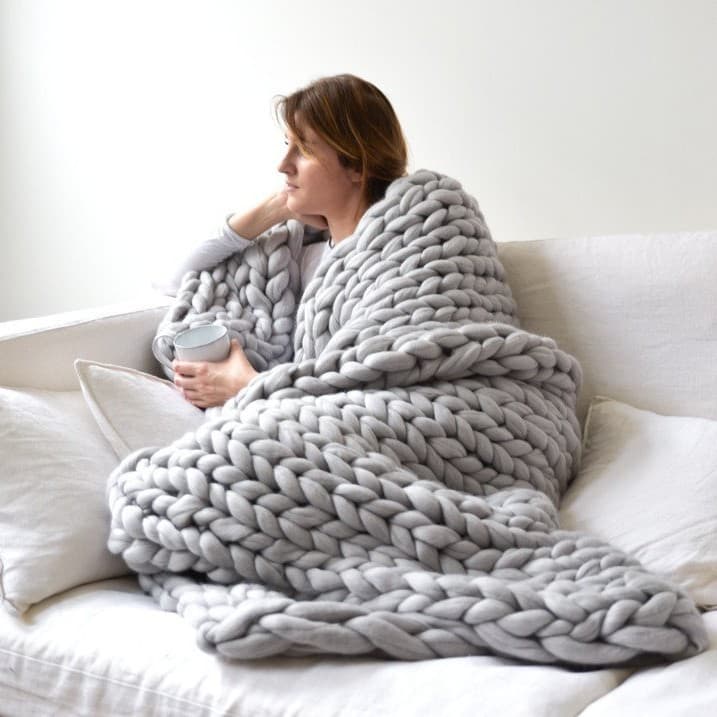 Photography Props. Cross-border Source Chunky Yarn Hand-knitted Blanket Arm Knitting Blanket Yarn Blanket Sofa Cover