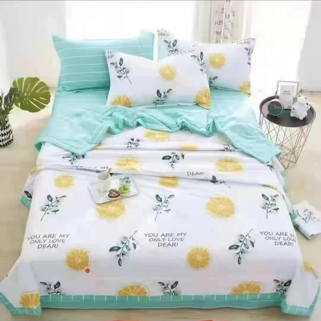 Washed Cotton Summer Cool Blanket, Gift Giveaway Summer Quilt, Promotional Event Best-Seller Product, Large Floral Pattern, Exquisite and Stylish Summer Quilt