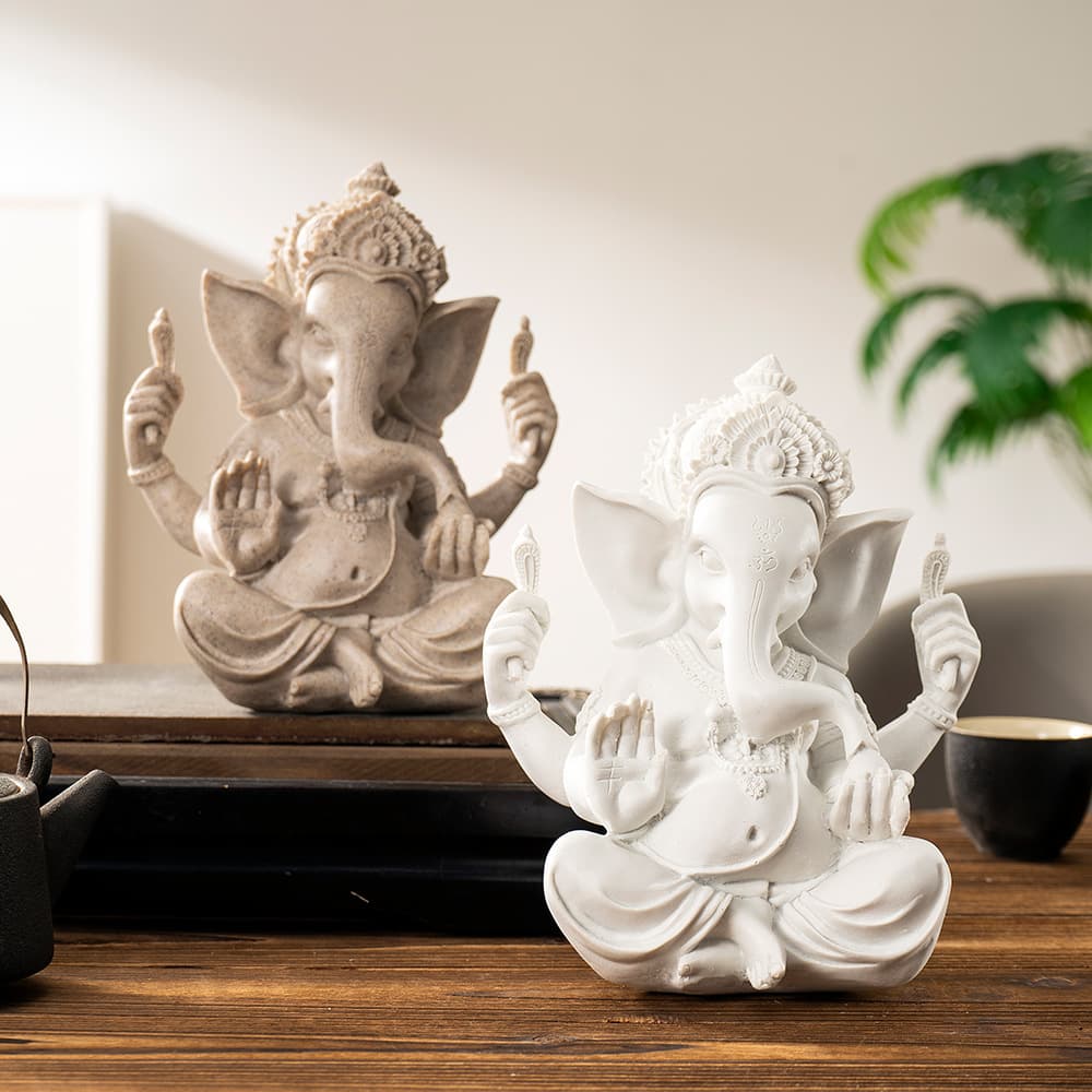 Cross-border new product Elephant Head God of Wealth Resin Buddha Statue Ornament Thai Indian Elephant God Southeast Asian God Statue Crafts Decoration