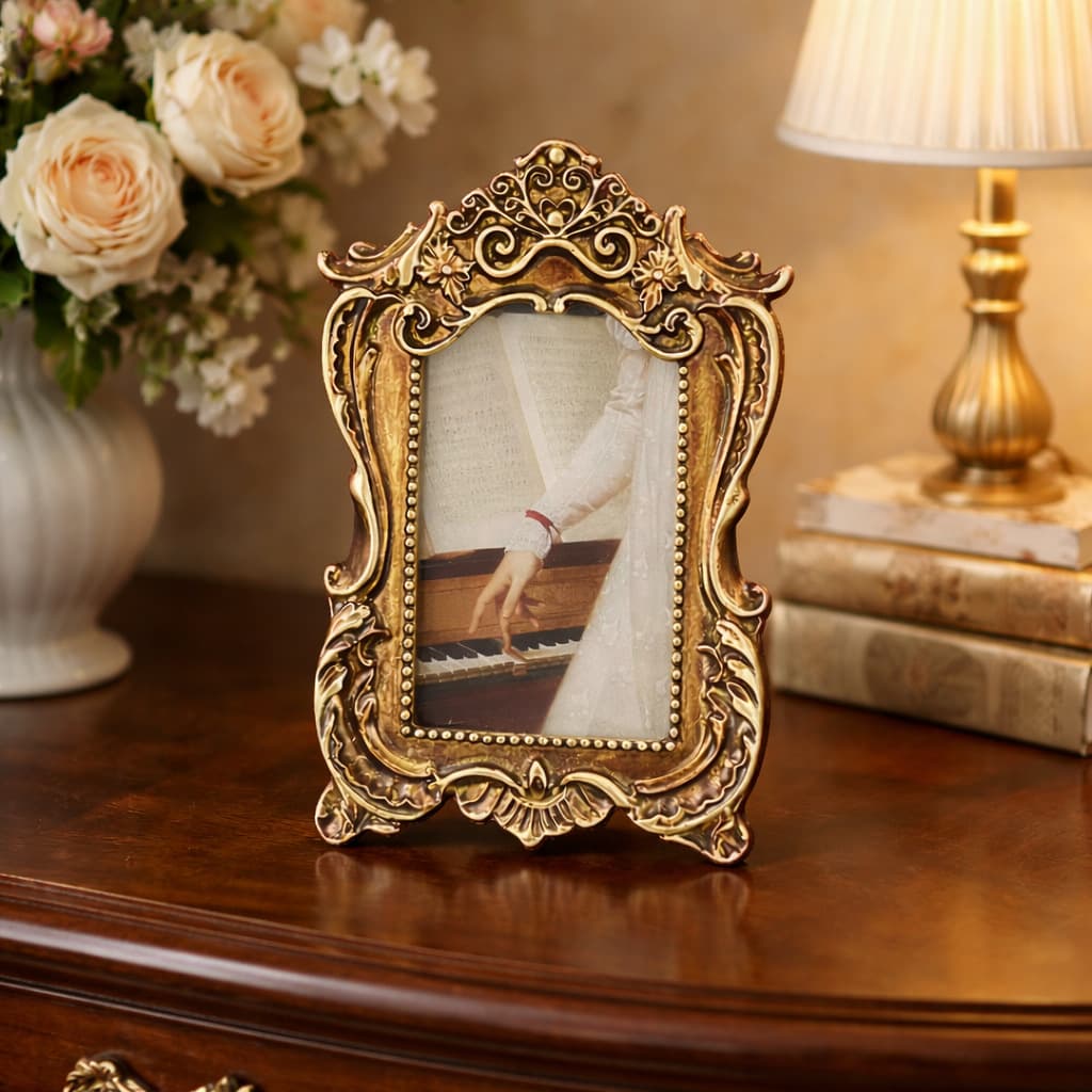 European carved wall hanging resin ornaments photo frame retro photo frame European carved wall hanging photo wall combination photo frame