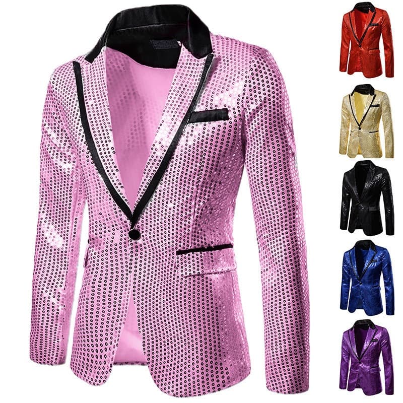 Foreign trade men's suit sequined performance dress suit nightclub men's host emcee photo studio jacket suit men