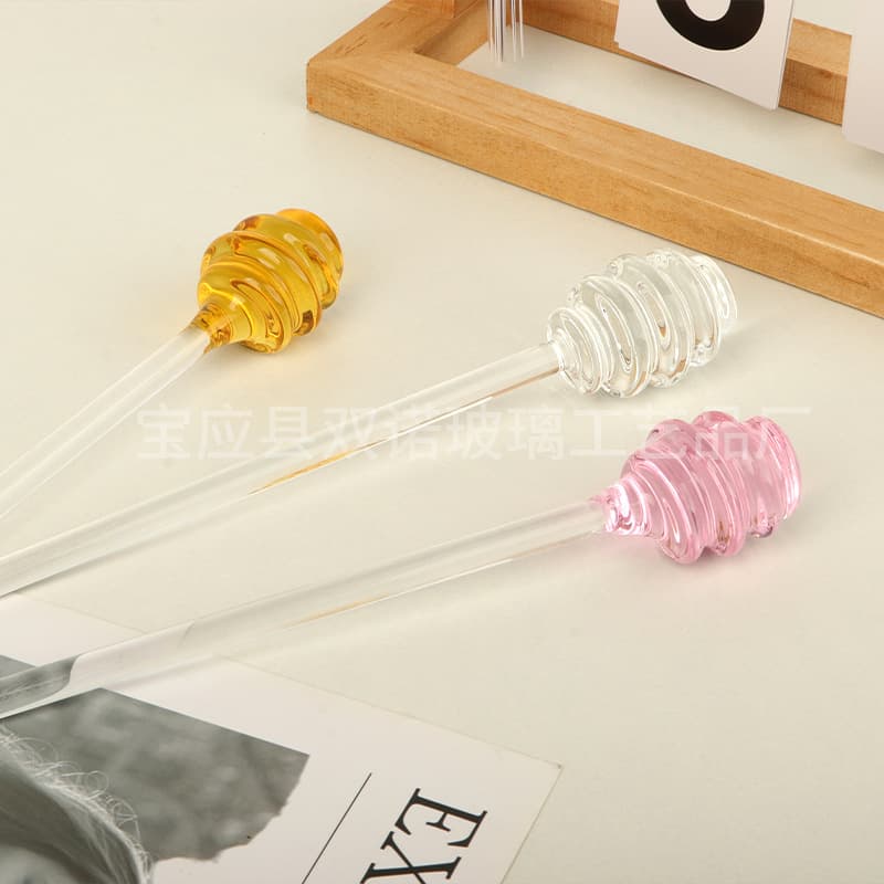 Glass Stir Stick Manufacturer Production Long Handle Glass Stirrer Honey Milk Tea Coffee Stir Stick Supports Customization