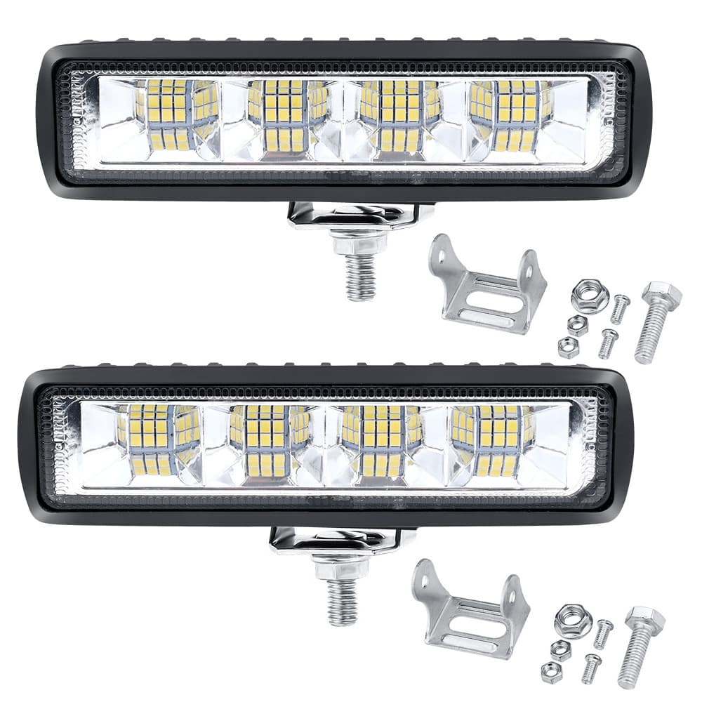 Cross-border Hot-selling 6-Inch 24-LED White/Yellow Dual-Color Light Bar Engineering Auxiliary Light Off-Road Modification Lamp