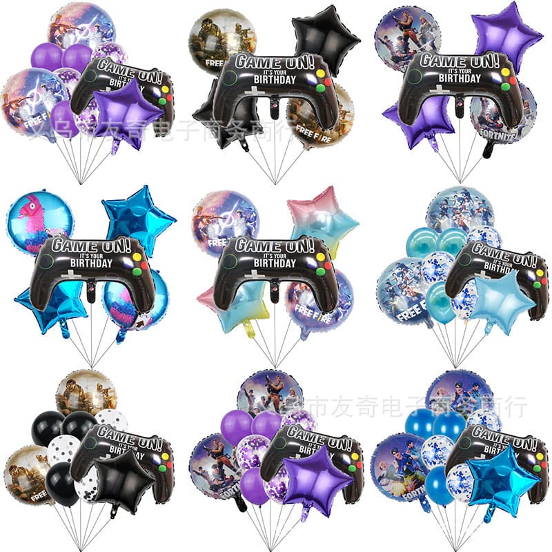 Fortnite Game Theme Balloon Set Aluminum Foil Birthday Decorations Children's Toy Round Shape Balloons for All Occasions